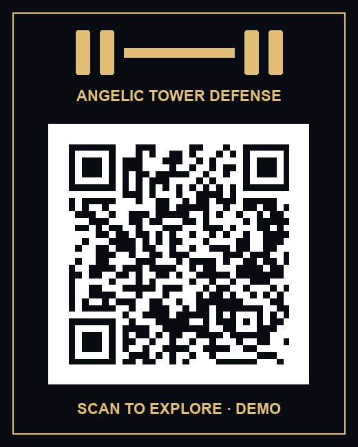 Weight-bar-styled demo scan graphic with QR code opening this game's demo section